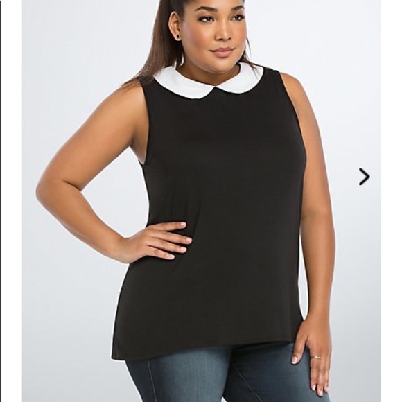 torrid Tops - TORRID Peter Pan Wednesday Addams Collared Top